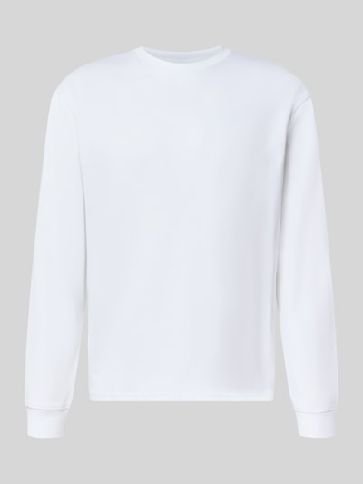 Produktfoto, Relaxed Fit T-Shirt aus Baumwoll-Mix Modell 'SCASPIAN' von ONLY & SONS, einfarbig weiß, lange Ärmel, glatte Textur