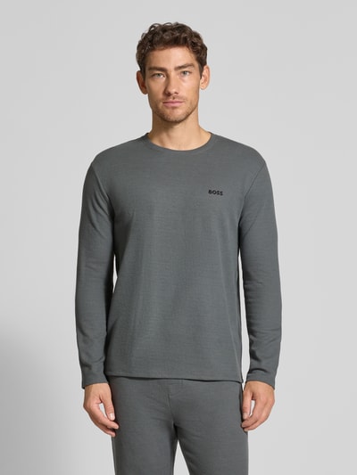 BOSS Regular fit shirt met lange mouwen van katoenmix Rietgroen - 4