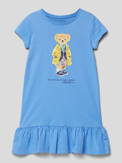 Polo Ralph Lauren Kids Kleid mit Motiv-Print Modell 'BEAR DRESS' Blau 1