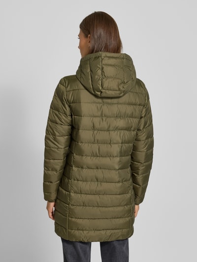 Tom Tailor Denim Regular fit gewatteerde lange jas met capuchon Olijfgroen - 5