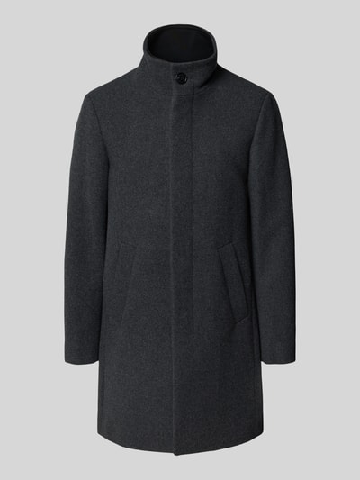 Matinique Lange jas met opstaande kraag, model 'Harvey' Antraciet - 2
