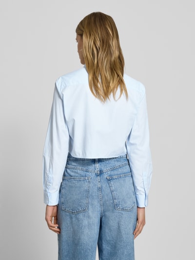 Tommy Jeans Cropped Fit Hemdbluse aus reiner Baumwolle Hellblau 5