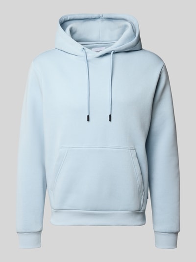 Produktfoto, Hoodie mit Kapuze Modell 'BRADLEY' von Jack & Jones in Hellblau, lockerer Schnitt, Känguru-Tasche, Baumwoll-Mix, gerippte Abschlüsse