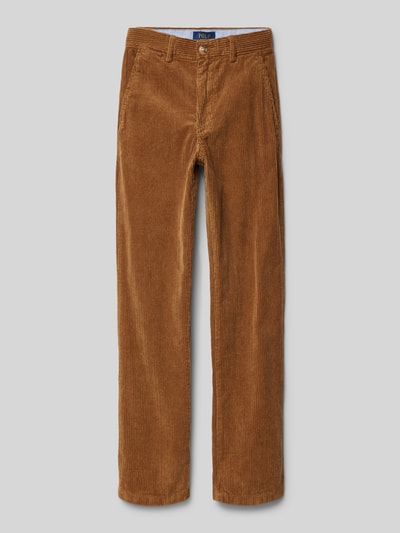 Polo Ralph Lauren Kids Slim fit corduroy broek met steekzakken, model 'BEDFORD' Cognac - 1