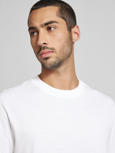 Jack & Jones T-shirt met geribde ronde hals, model 'BRADLEY' Wit - 3