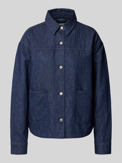 Marc O'Polo Regular Fit Jeansjacke aus Baumwolle-Leinen-Mix Dunkelblau Melange 1