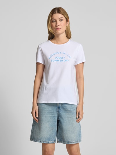 Tom Tailor Denim Regular Fit T-Shirt aus reiner Baumwolle Weiss 4