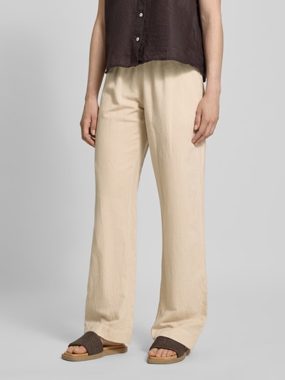 Neo Noir Straight fit linnen broek met steekzakken, model 'Sonar' Beige - 4