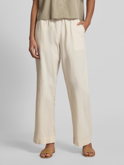 Neo Noir Straight Fit Leinenhose mit Eingrifftaschen Modell 'Sonar' Mittelbraun 4