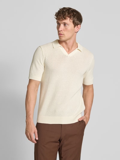 MCNEAL Regular Fit Strickpolo mit Strukturmuster Ecru 4