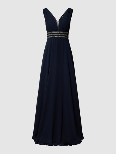 Jake*s Cocktail Abendkleid mit Ziersteinbesatz Marine Melange 2