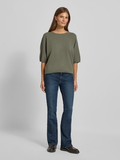 Brax Flared fit jeans met tailleband, model 'Mary' Donkerblauw - 1