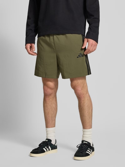 adidas Sportswear Korte broek met elastische band en tunnelkoord Olijfgroen - 4