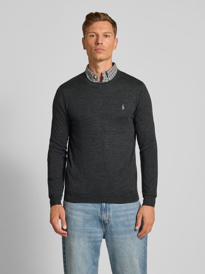Polo Ralph Lauren Sweter z dzianiny z wełny merino Antracytowy 4