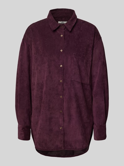 0039 Italy Bluzka koszulowa z listwą guzikową model ‘BETTY’ Bordowy 2