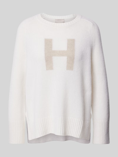 Hemisphere Strickpullover mit Label-Print Offwhite 2