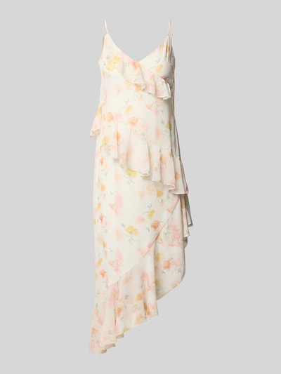 Gina Tricot Midikleid mit Volants und V-Ausschnitt Apricot 2