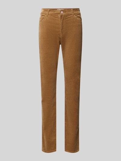 Christian Berg Woman Straight Fit Jeans aus Baumwoll-Mix in Cord-Optik Beige 1