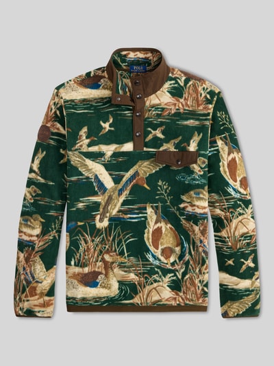 Polo Ralph Lauren Regular Fit Sweatshirt aus Fleece mit Logo-Patch Modell 'VNTG' Dunkelgruen 3