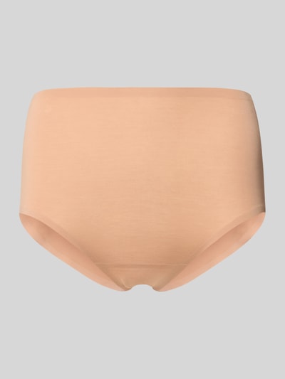 Mey figi o kroju slim fit z nadrukiem z logo Beżowy 1