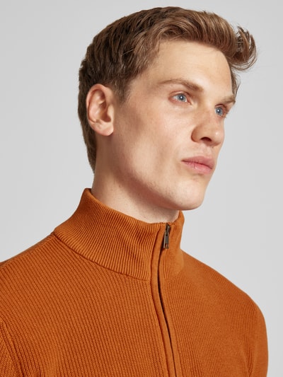 Blend Gebreide pullover met schipperskraag, model 'Codford' Cognac - 3