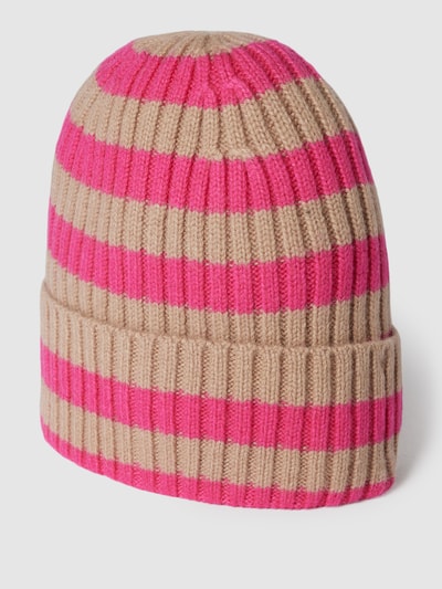 Jake*s Casual Beanie mit Streifenmuster Pink 1