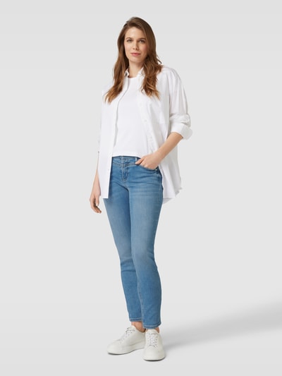 Cambio Slim fit jeans met siernaden, model 'PARLA SEAM' Blauw - 1