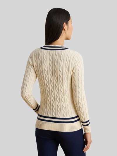 Lauren Ralph Lauren Slim Fit Strickpullover aus reiner Baumwolle Ecru 5