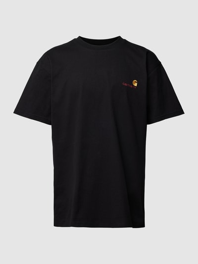 Carhartt Work In Progress T-Shirt mit Label-Stitching Modell 'American Script' Black 2