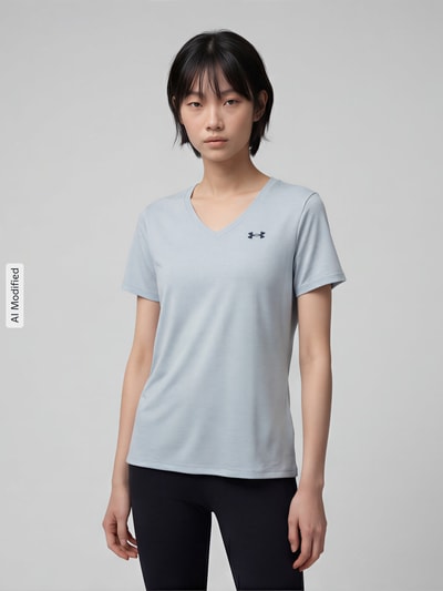 Under Armour Regular Fit Sport-T-Shirt mit LOGO-Print Modell 'Tech SSV- Twist' Hellgrau 4