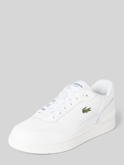 Lacoste Sneakersy skórzane z wyhaftowanym logo Biały 1