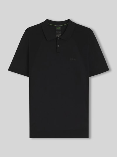 Produktfoto, Poloshirt mit Logo Detail von BOSS Green für Herren, Optik: Unifarben, Passform: Regular-Fit, Logo-Print, Polokragen, Bodymapping-Struktur