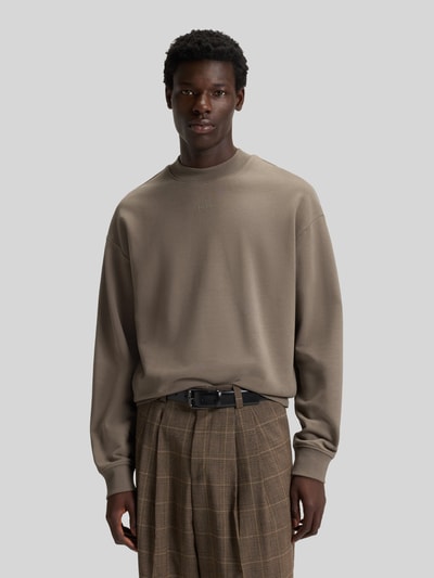 HUGO Relaxed Fit Sweatshirt aus reiner Baumwolle Modell 'DAPOCREW' Mittelgrau 4