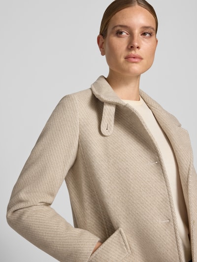 CINQUE Lange jas van wolmix met opstaande kraag model 'ASTOR' Beige - 3