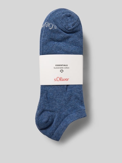 Produktfoto, Sneakersocken mit Stretch-Anteil im 10er-Pack von s.Oliver RED LABEL in Blau mit Rippenbündchen und Label-Details, Baumwoll-Mix.