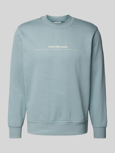 Calvin Klein Jeans Sweatshirt mit Label-Print Rauchblau 2