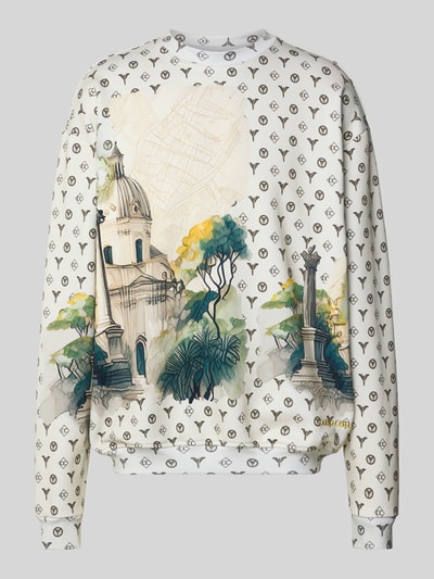 CARLO COLUCCI Oversized Sweatshirt mit gerippten Abschlüssen Offwhite 2