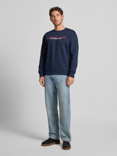 Tom Tailor Denim Regular fit sweatshirt van katoenmix Marineblauw - 1