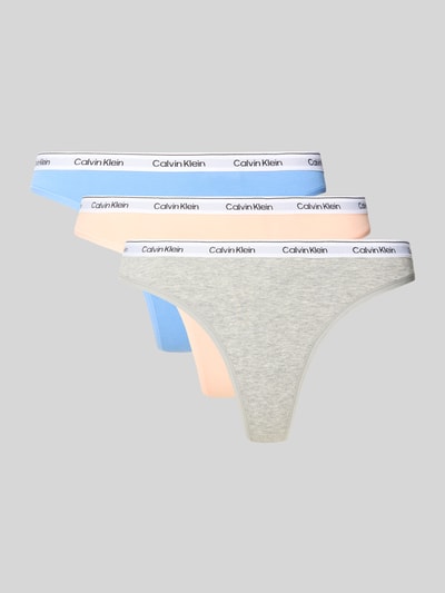 Calvin Klein Underwear String met elastische band met logo in een set van 3 stuks Blauw - 1
