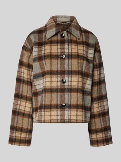 Jake*s Collection Kurtka z wykładanym kołnierzem i listwą guzikową Piaskowy 2