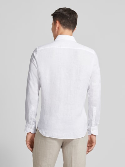 Profuomo Koszula lniana o kroju slim fit z kołnierzykiem typu cutaway Biały 5