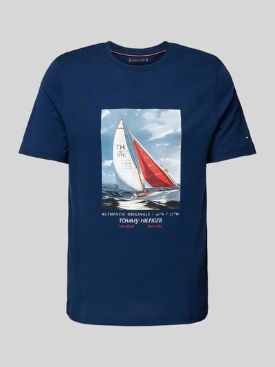 Tommy Hilfiger T-Shirt mit Motiv- und Label-Print Blau 2