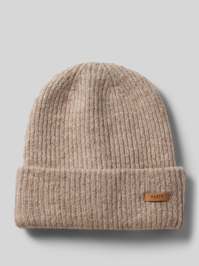 Barts Czapka beanie z naszywką z logo model ‘Witzia’ Jasnobrązowy 1