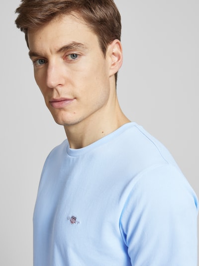 Gant Slim Fit T-Shirt mit Label-Stitching Bleu 3