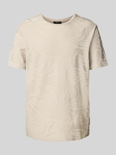 Cinque T-shirt met lyocell en labeldetail, model 'Jacko' Beige - 2
