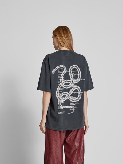 Anine Bing Oversized T-Shirt mit Label-Print Black 5