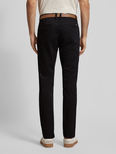 Tom Tailor Denim Chinosy o kroju slim fit z paskiem Czarny 5