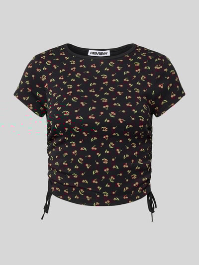 Review Kort T-shirt met plooien Zwart - 2
