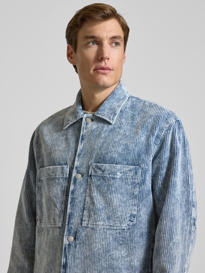 Drykorn Kurtka koszulowa z listwą guzikową model ‘DIARD’ Jeansowy niebieski 3
