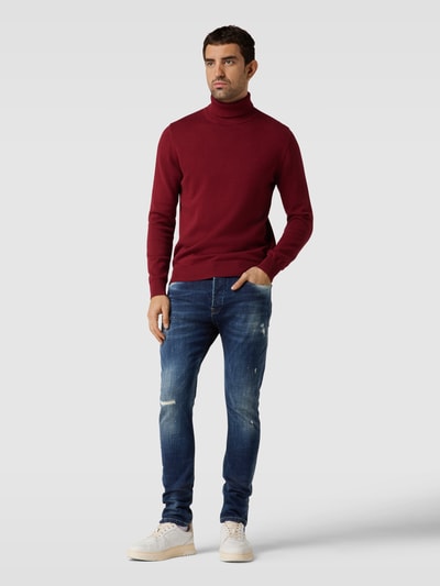 ELIAS RUMELIS Tapered fit jeans in destroyed-look, model 'Noel' Marineblauw - 1